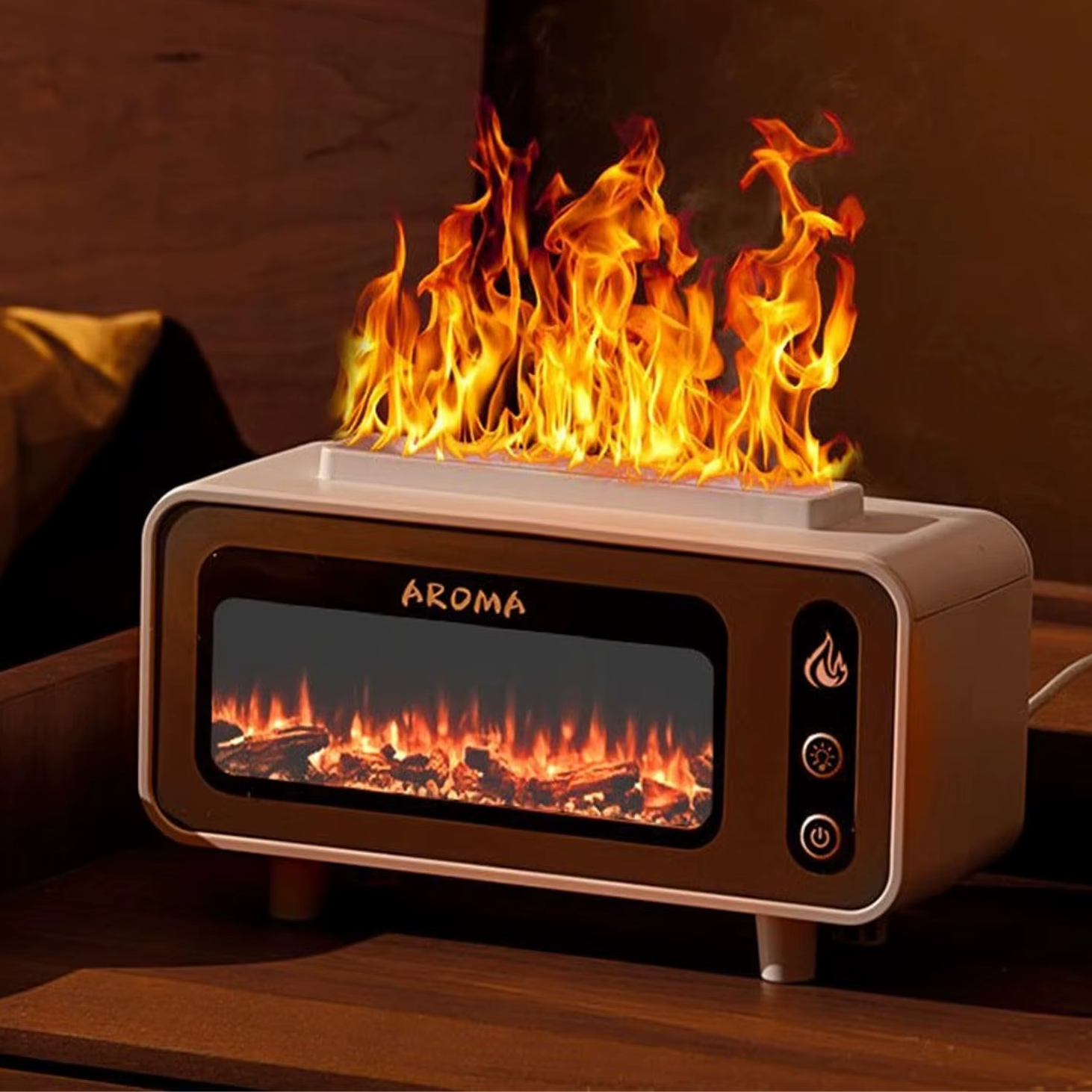 Flame Effect Nightlight, Humidifier & Aromatherapy Diffuser