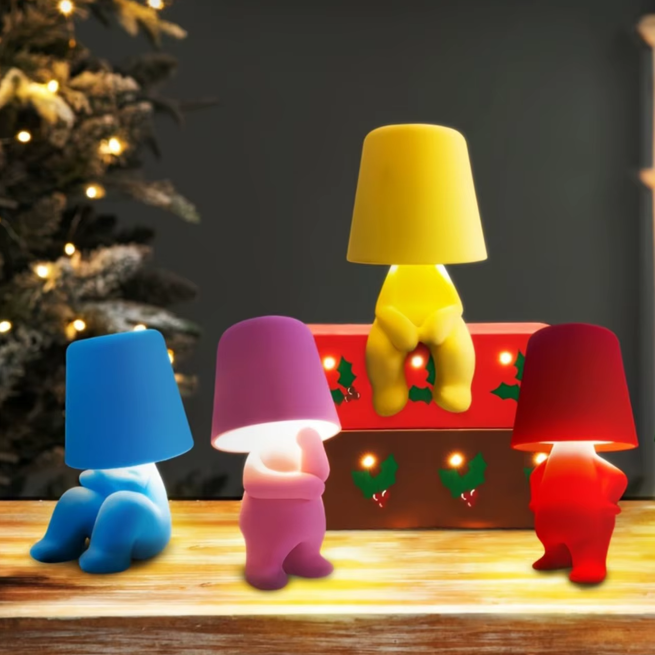 Flocked Figurine Touch Lamp
