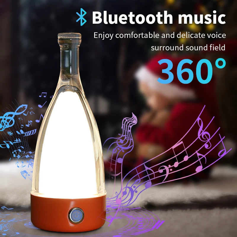 Wine Bottle-Inspired Ambient Light with Bluetooth Speaker
