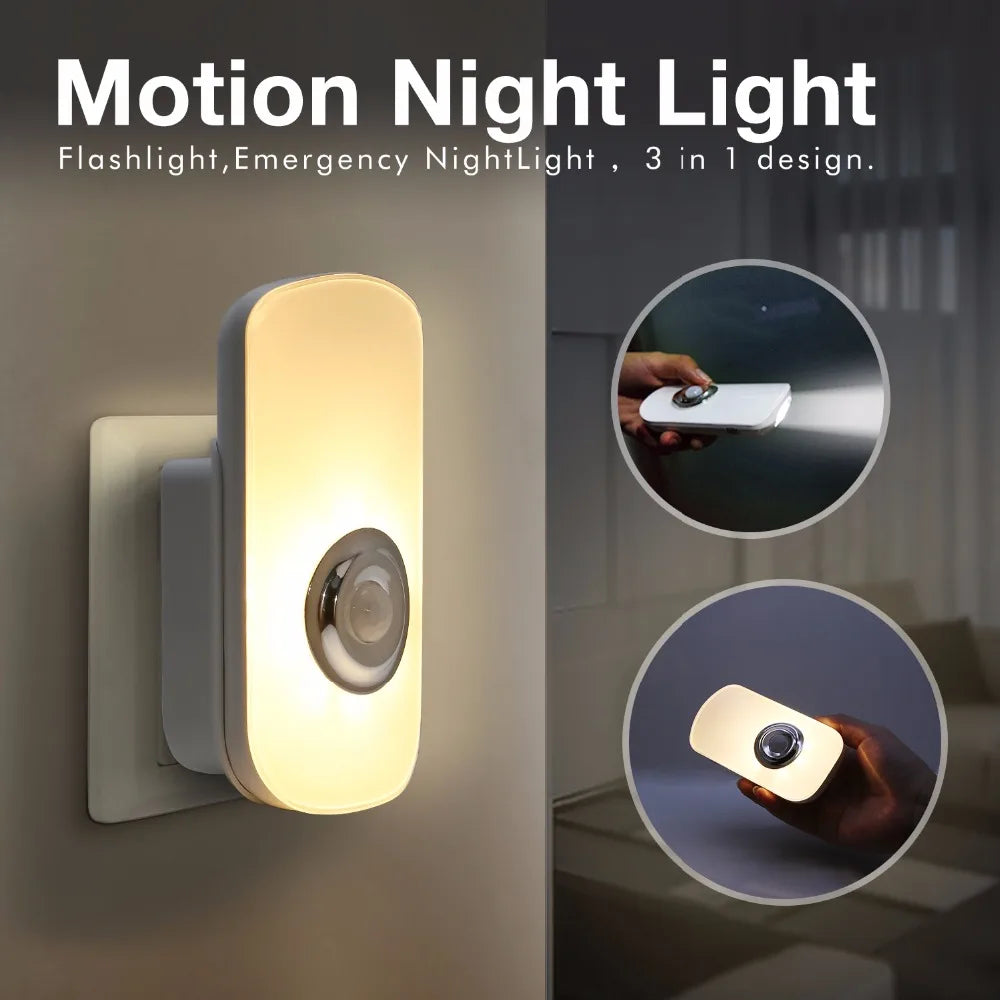 In Motion Sensor Night Light Rechargeable Battery close-up product view, in EU or US
