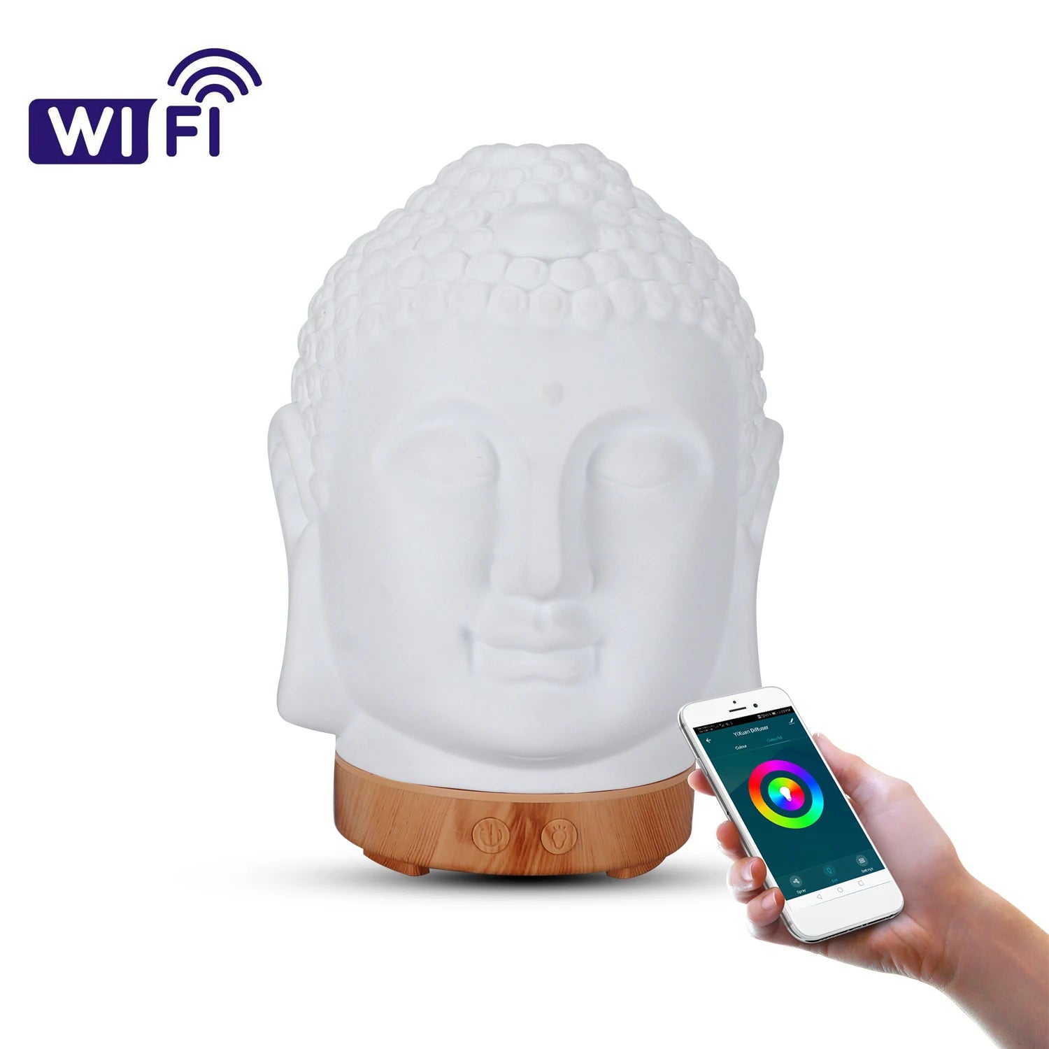 Wood Humidifier Night Light Color-Changing Remote Control lifestyle product view