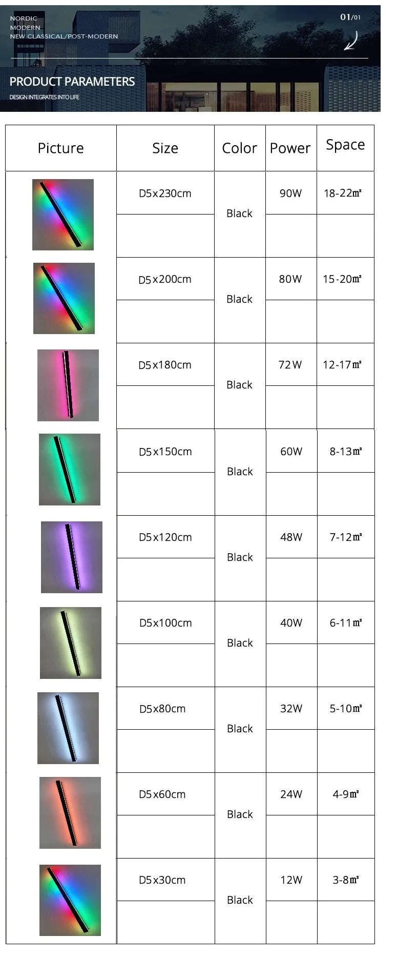 Luminous RGB Outdoor Wall Light