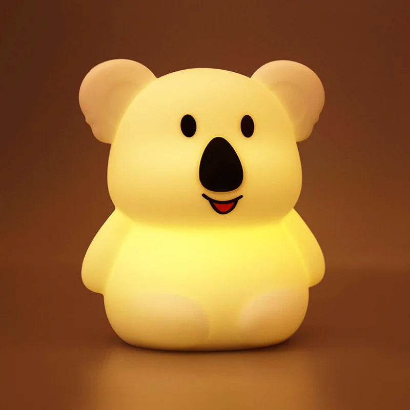 Koala RGB LED Night Light – USB Rechargeable Touch-Sensor Kids Desk Lamp