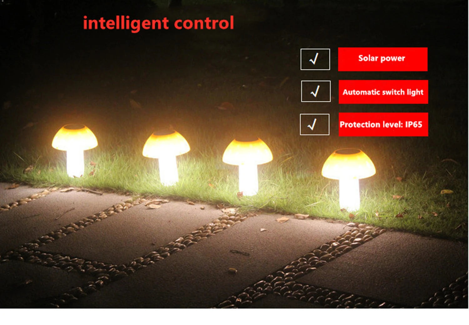 Set of 3 Solar-Powered Mushroom Garden Lights – IP65 Waterproof\