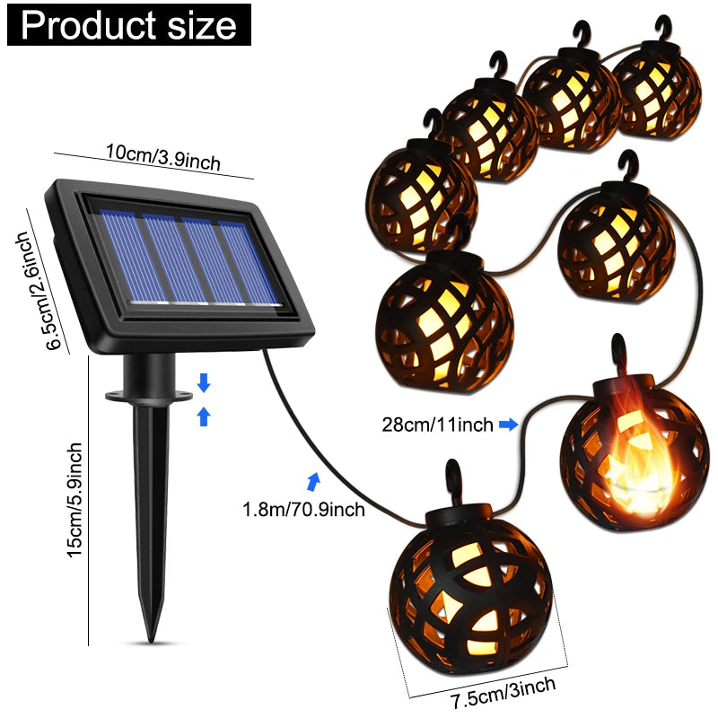 Lantern String Lights Solar shown as soft ambient home lighting