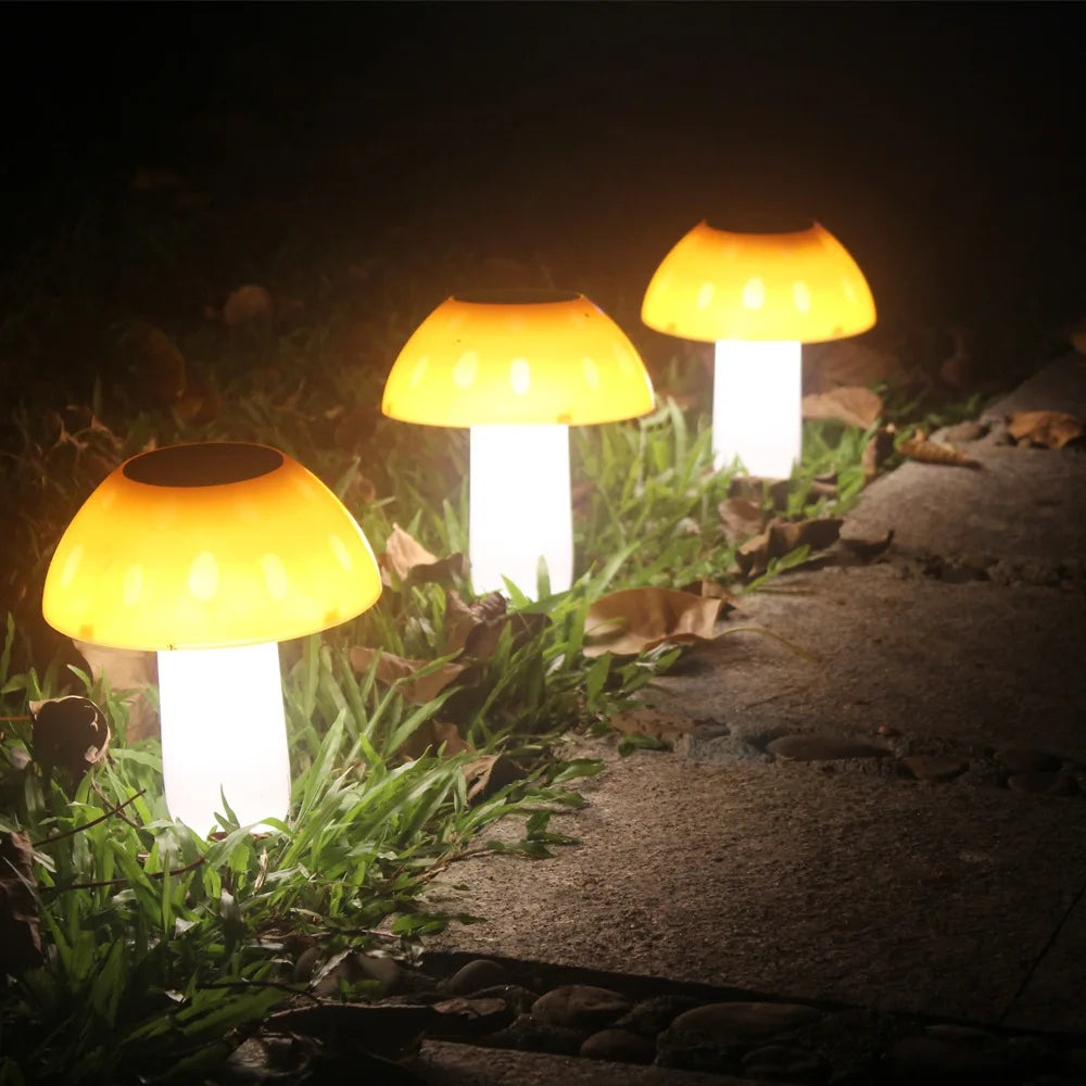 Set of 3 Solar-Powered Mushroom Garden Lights – IP65 Waterproof\
