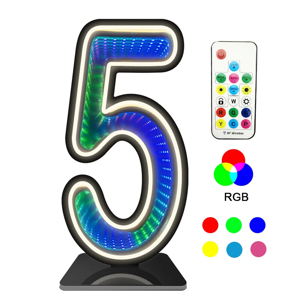 InfinityGlow RGB Number Light