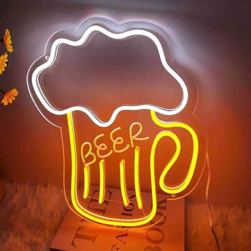 Fries Pizza Neon Wall Light USB lifestyle product view