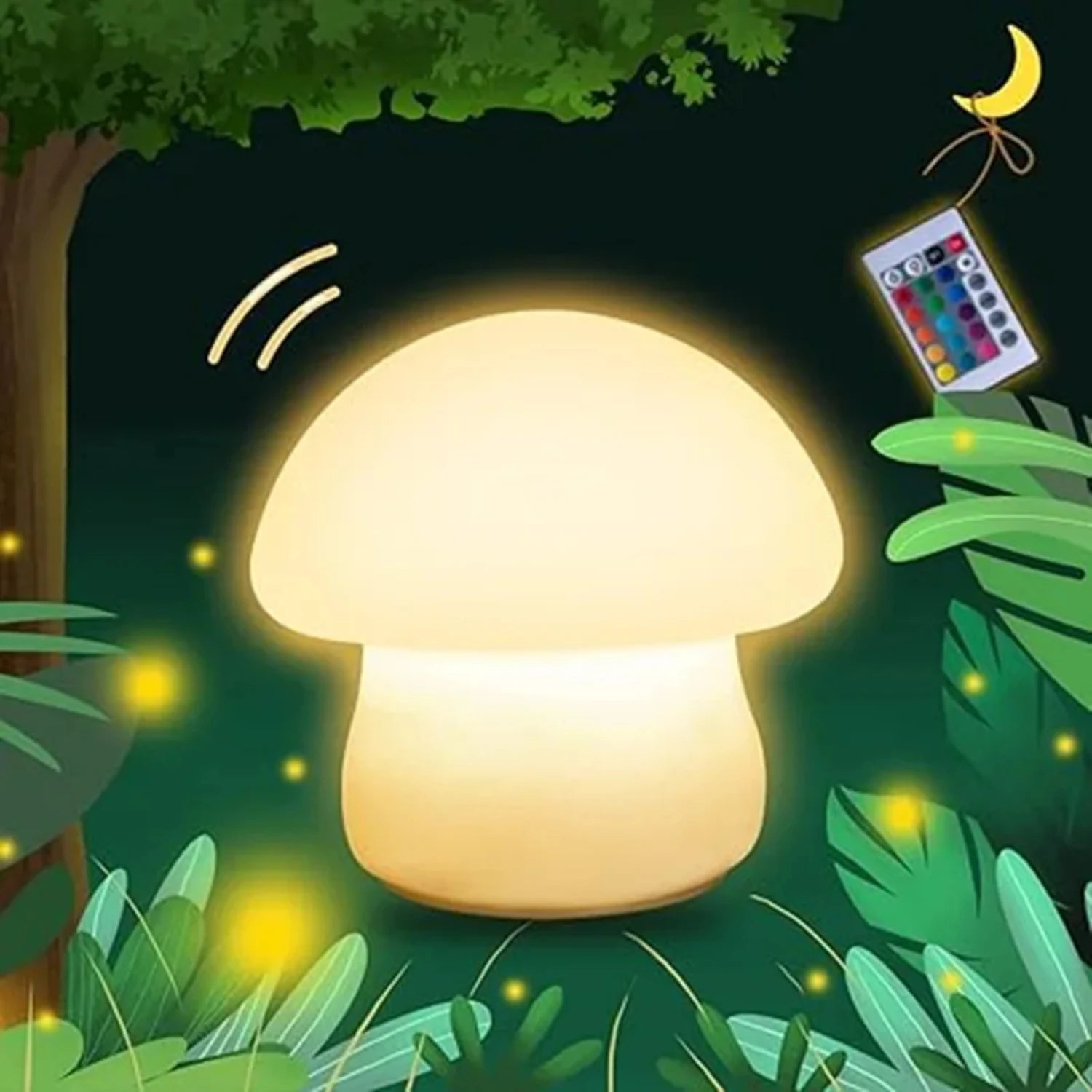 Soft Glow Mushroom Night Light – USB Rechargeable & Tap-Controlled