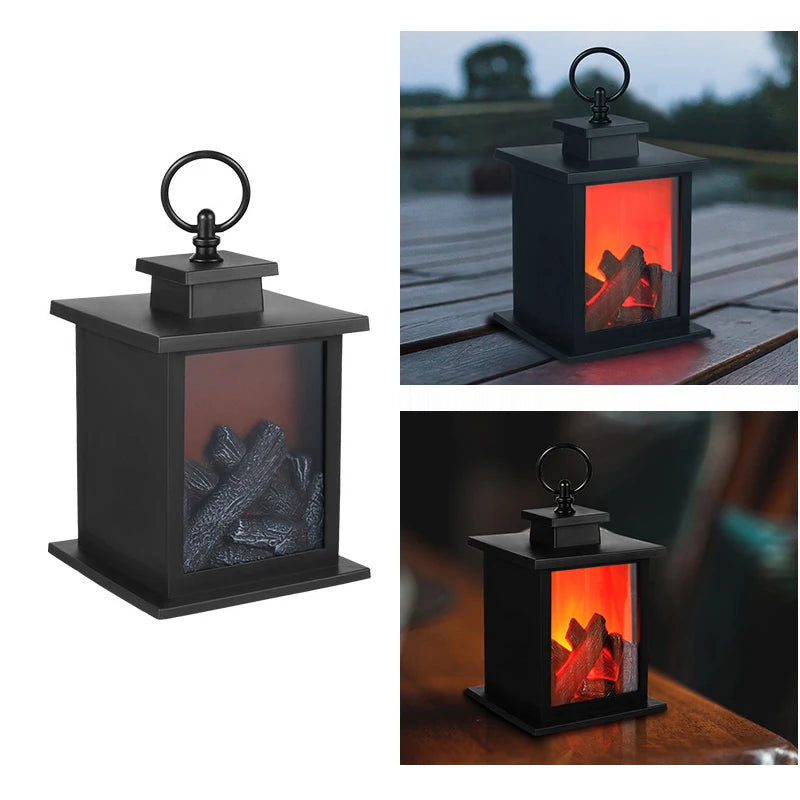 Portable LED Fireplace Lantern – Cozy, Flickering Flame Effect