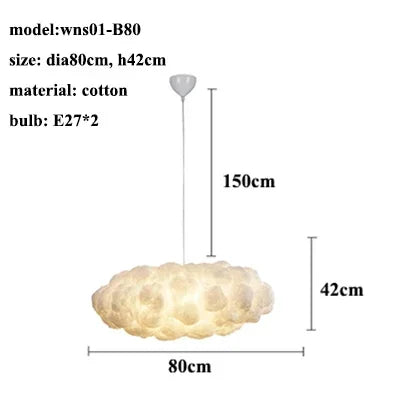 Nordic Cloud Pendant Lamp – Floating Atmosphere Light for Ceiling