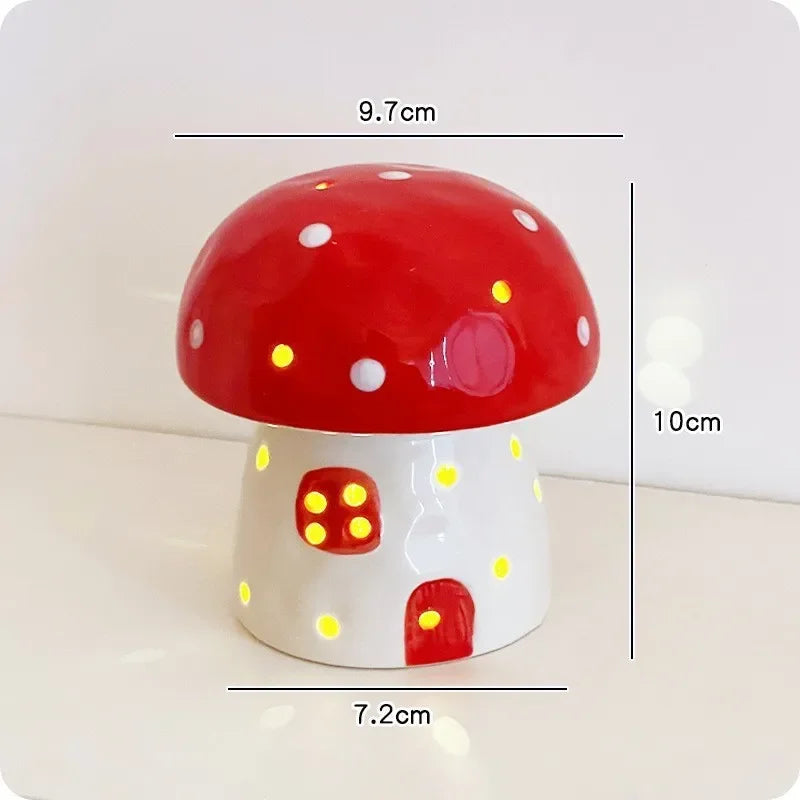 Enchanted Ceramic Mushroom Nightlight – A Whimsical Glow for Any Space