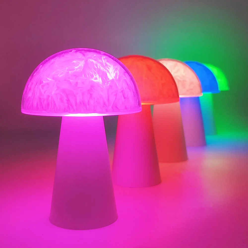 RGB Mushroom Night Light – Remote-Controlled LED Table Lamp