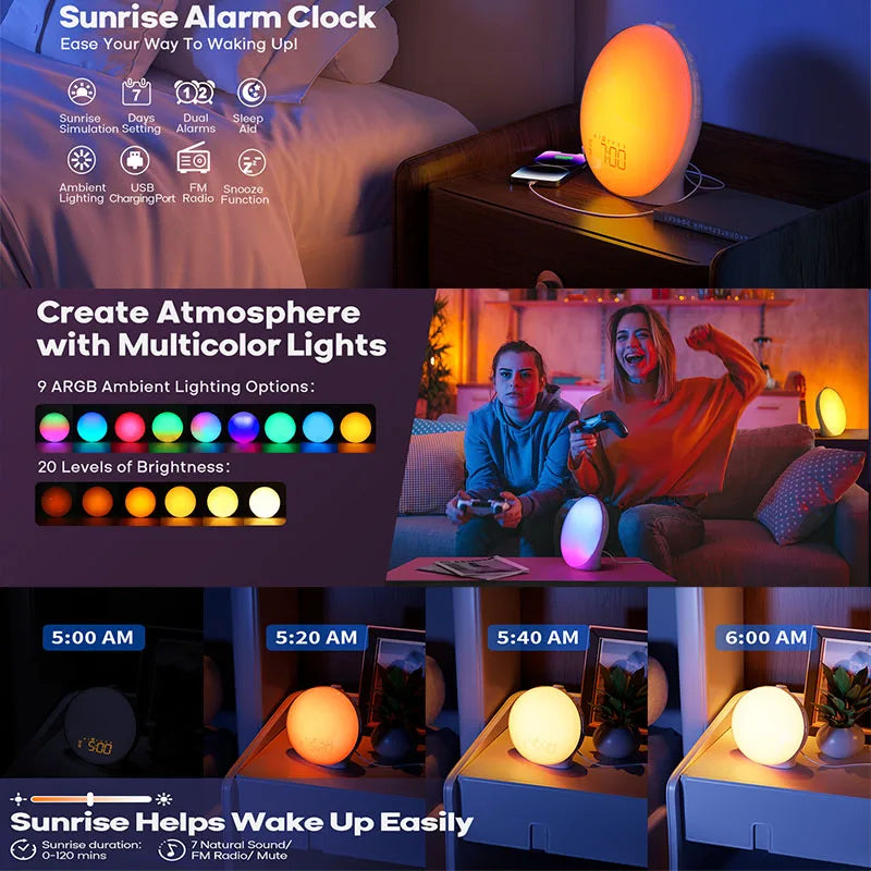 LUMINA RISE – Smart Sunrise Alarm & Ambient Glow Clock