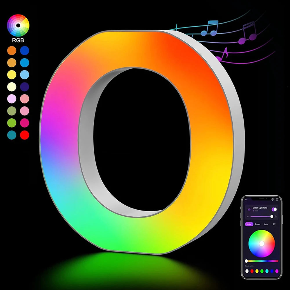 Smart LED Alphabet Letter Lights – App & Voice Controlled RGB Night Light for Bedroom Wall Décor