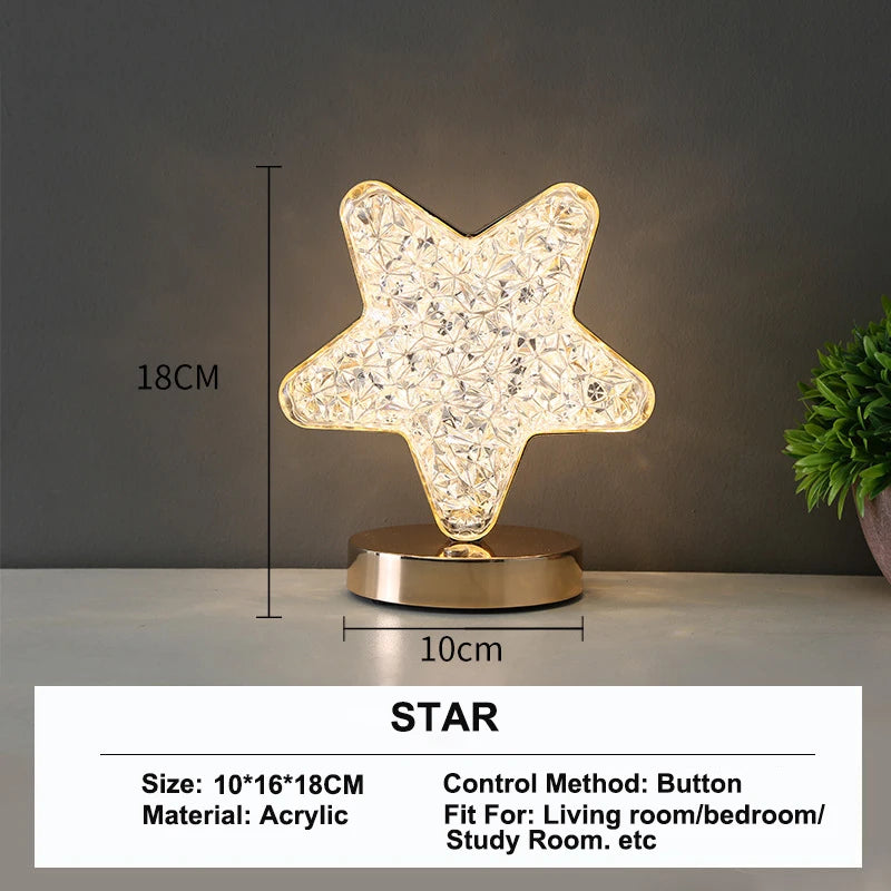 Rechargeable Glowing Crystal USB Nightlight