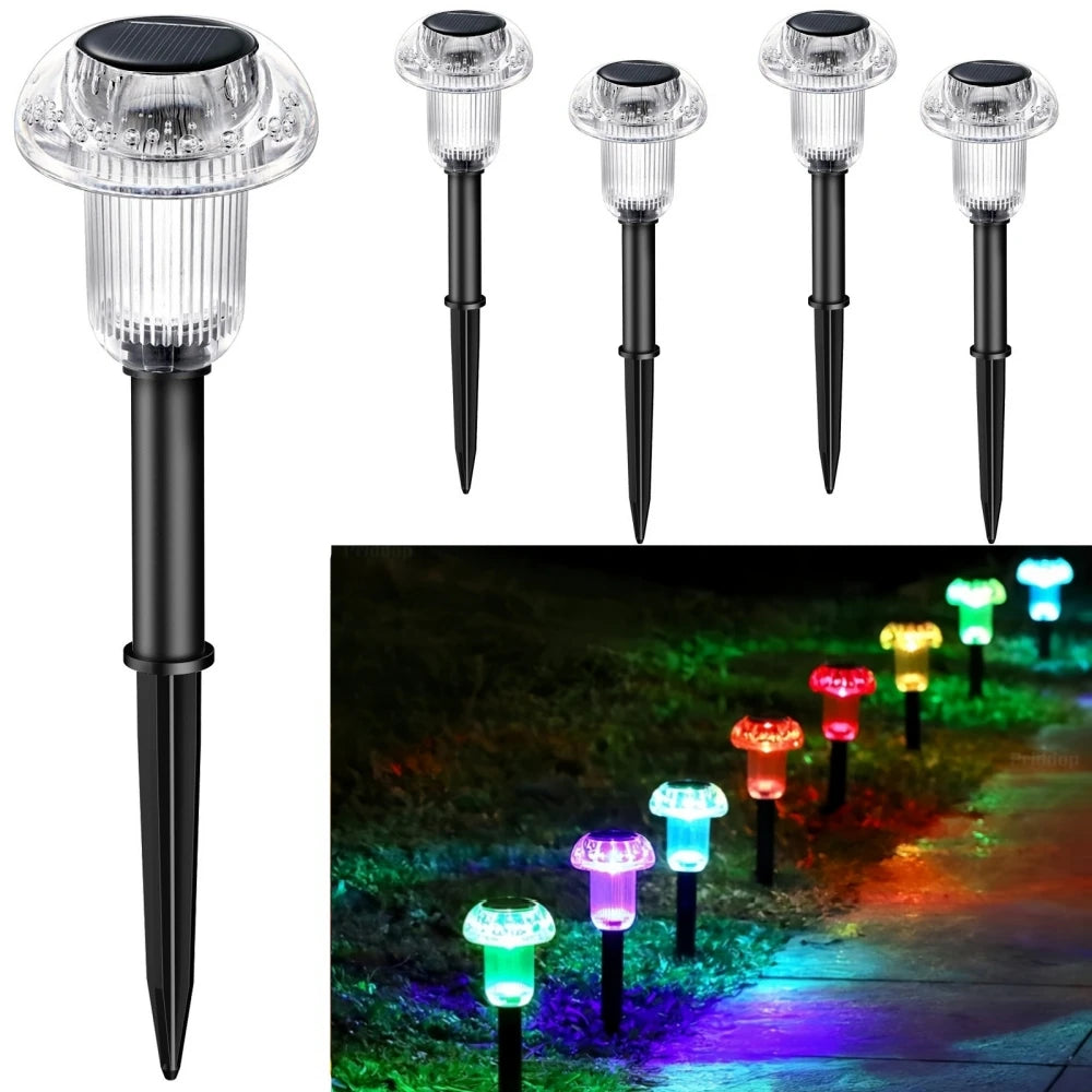Solar-Powered LED Mushroom Garden Lights – Colorful Outdoor Illumination