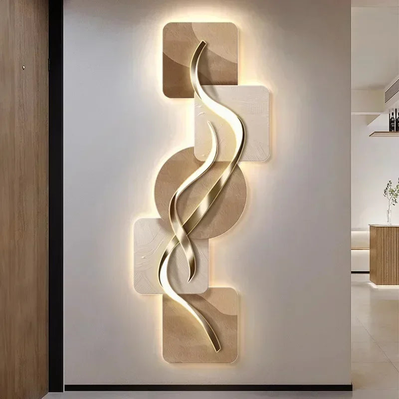 Nordic Painting Entrance Wall Light Remote Control shown as soft ambient home lighting