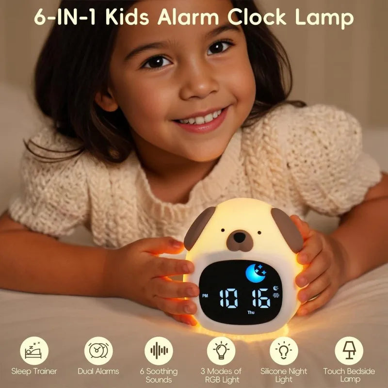 Puppy Sleep Training Alarm Clock for Kids – Night Light Toddler Wake-Up Light