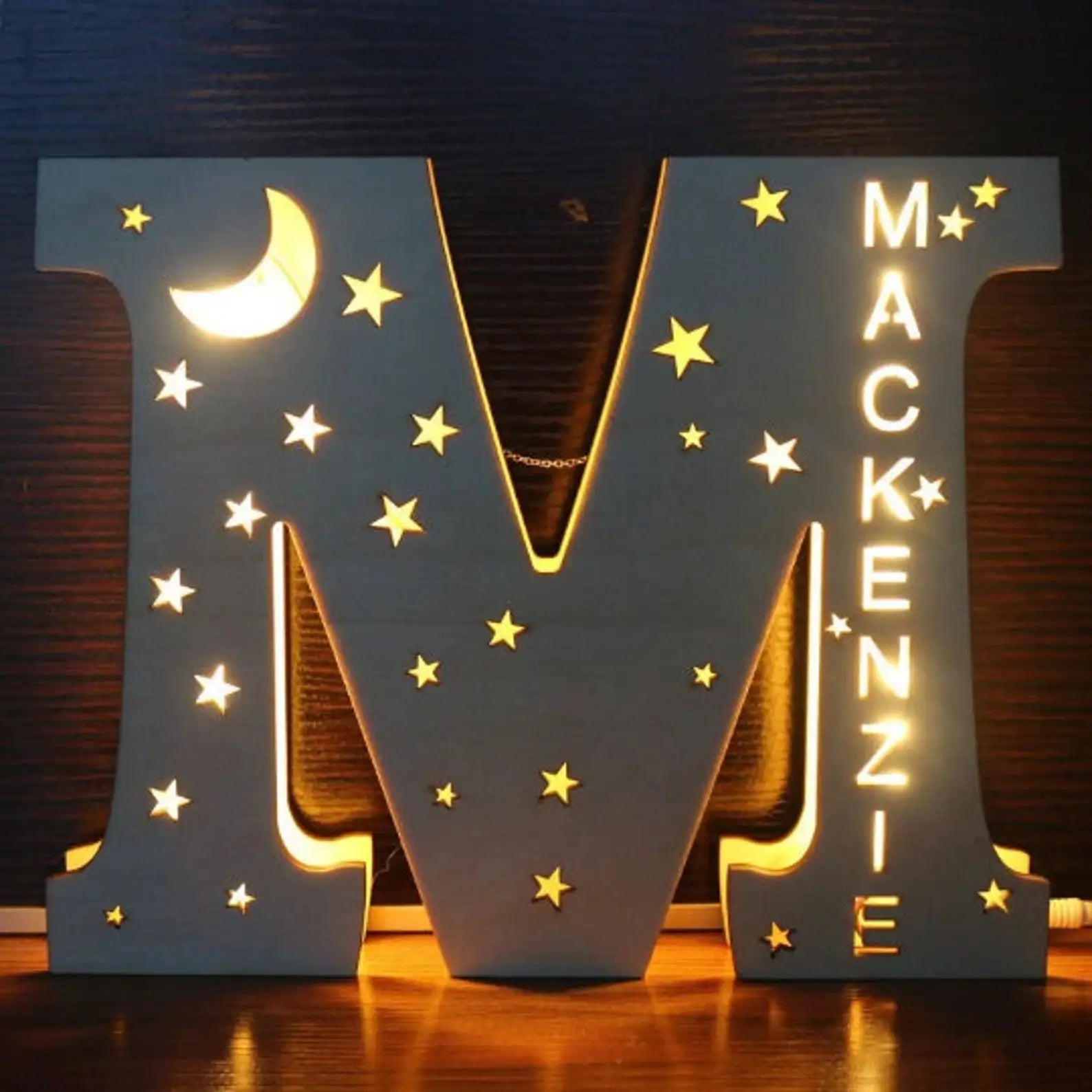 Custom Name LED Night Light – Personalised Star Wall Lamp for Bedroom, Nursery & Gift