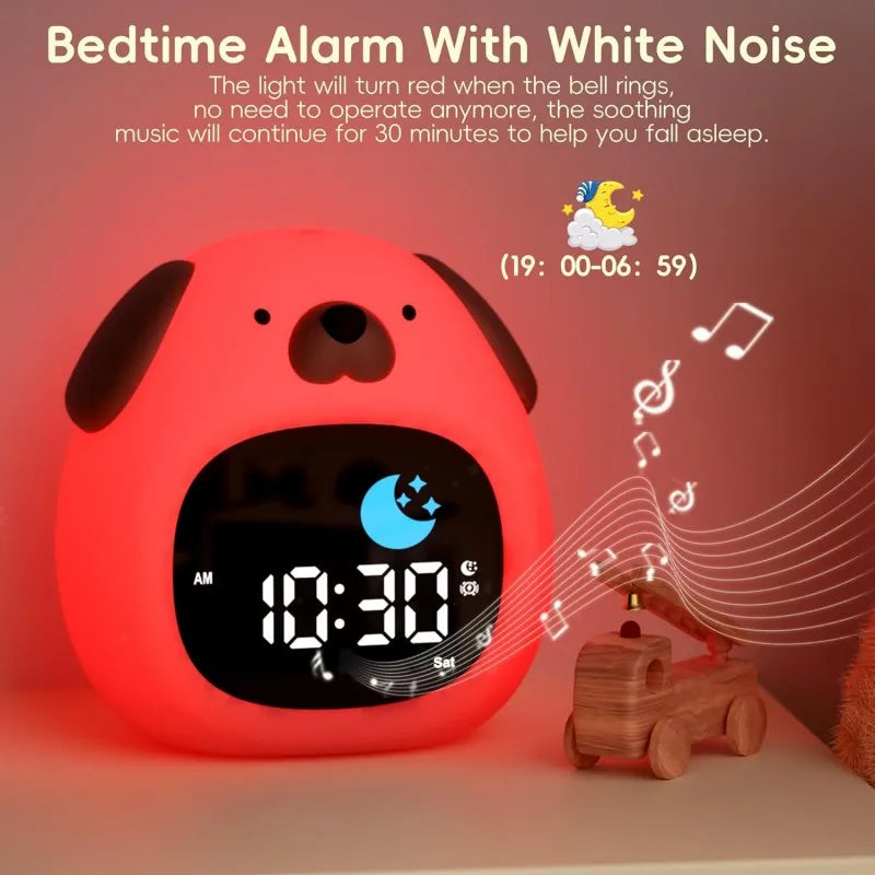 Puppy Sleep Training Alarm Clock for Kids – Night Light Toddler Wake-Up Light