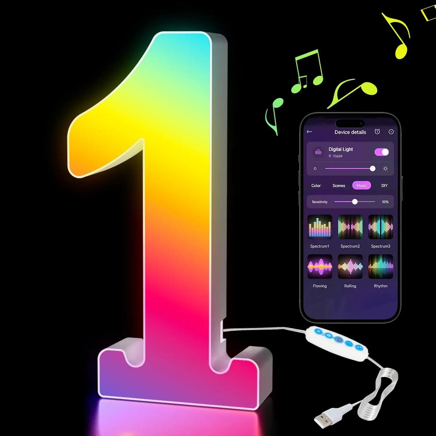 Smart LED Alphabet Letter Lights – App & Voice Controlled RGB Night Light for Bedroom Wall Décor