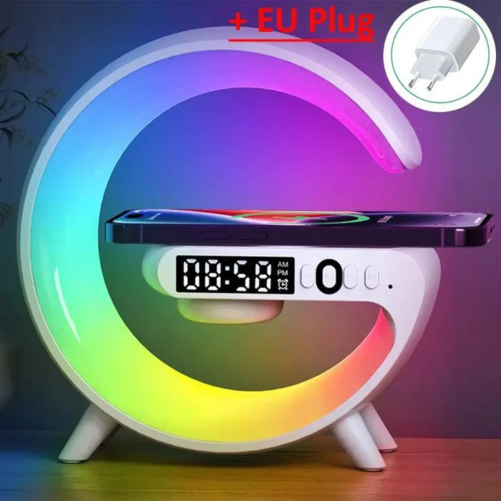 Wireless Charging Alarm Clock Speaker Lamp RGB lifestyle product view
