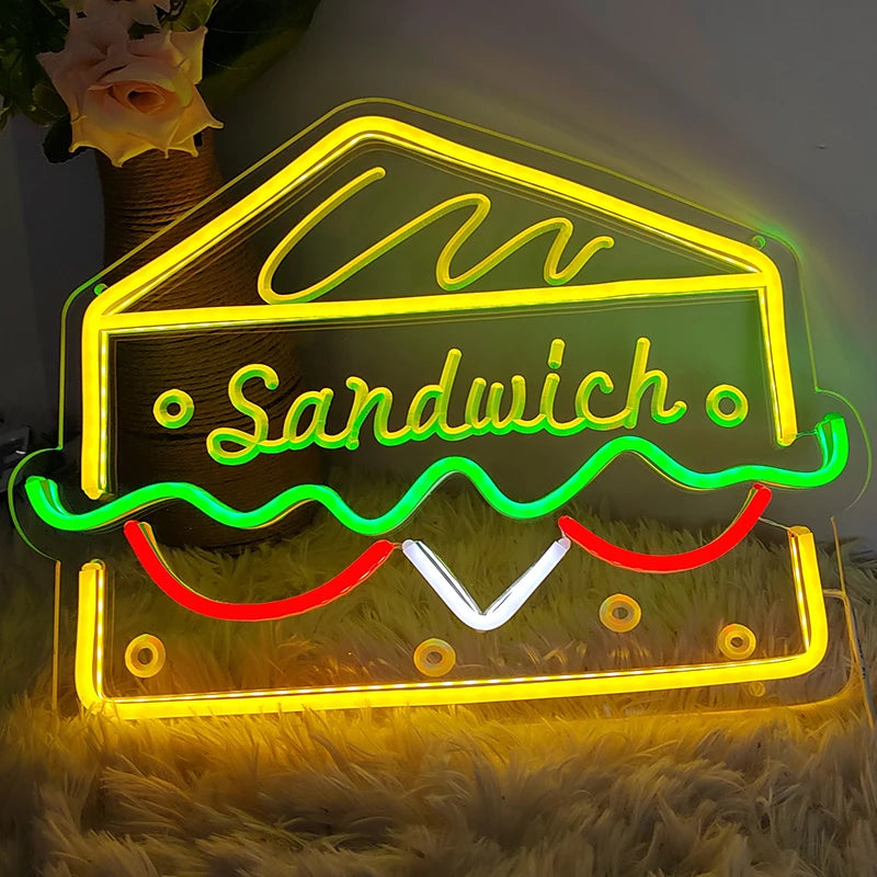 Fries Pizza Neon Wall Light USB alternate product view