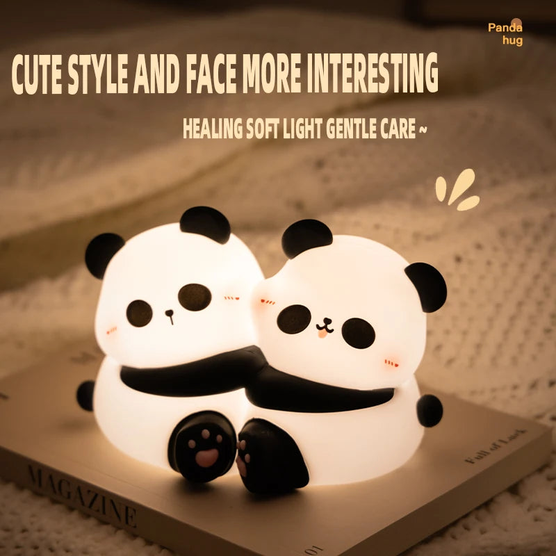 Panda Hug Silicone Night Light