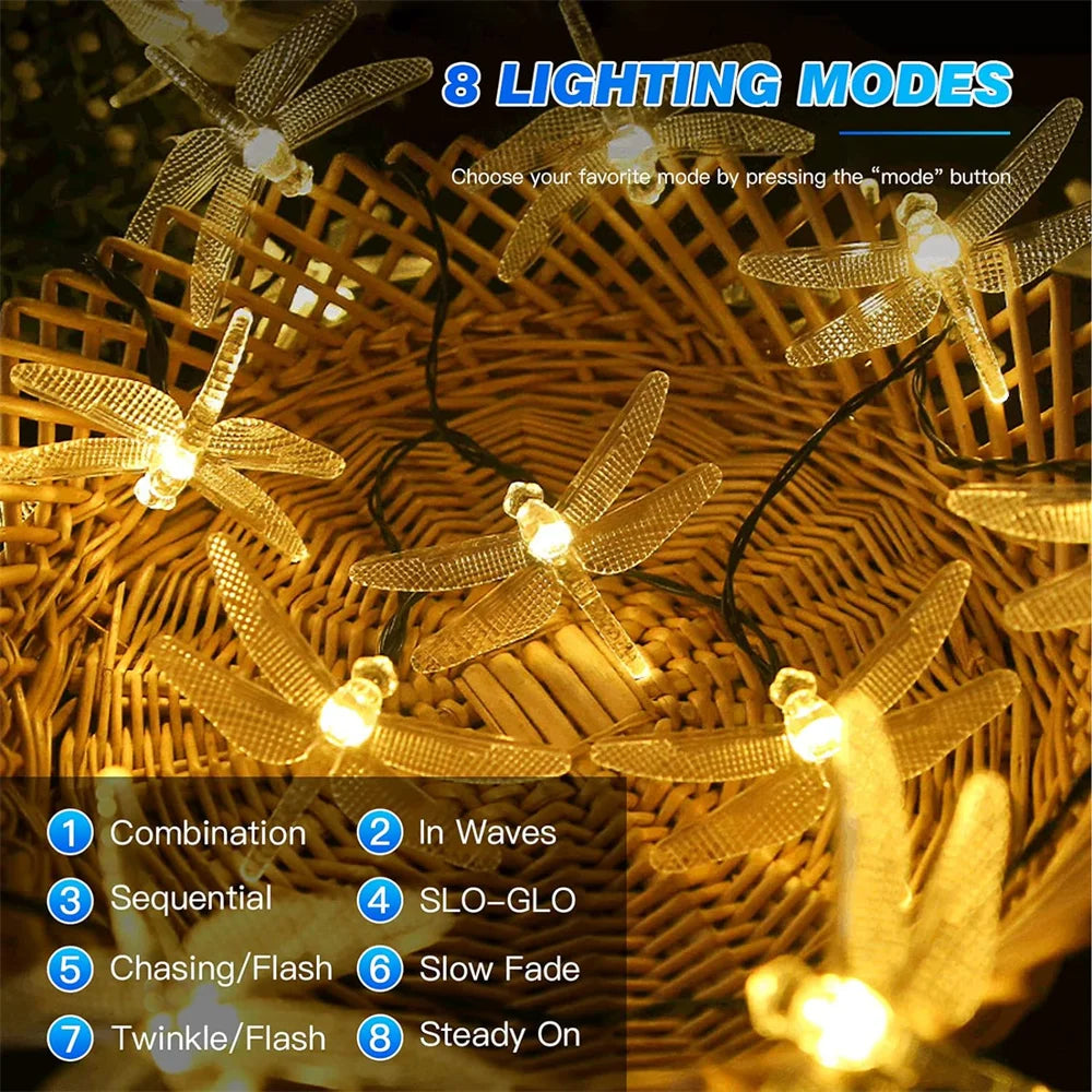 Solar Dragonfly String Lights