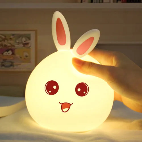 Voice-Activated Rabbit Night Light – Clap-On Colour-Changing LED Kids Lamp