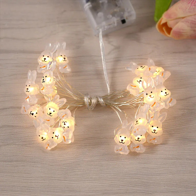 Easter Bunny, Egg & Carrot LED Fairy String Lights