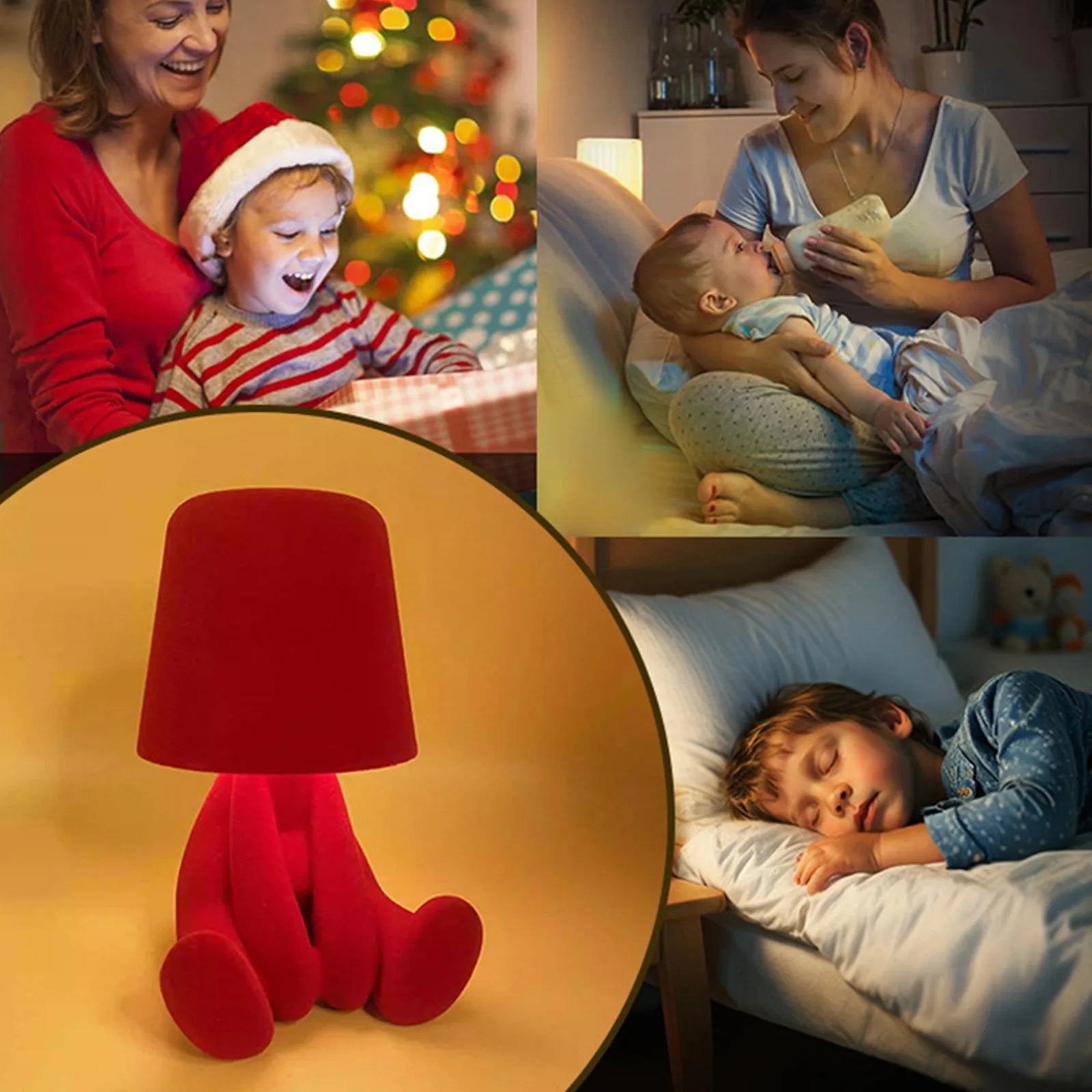 Flocked Figurine Touch Lamp