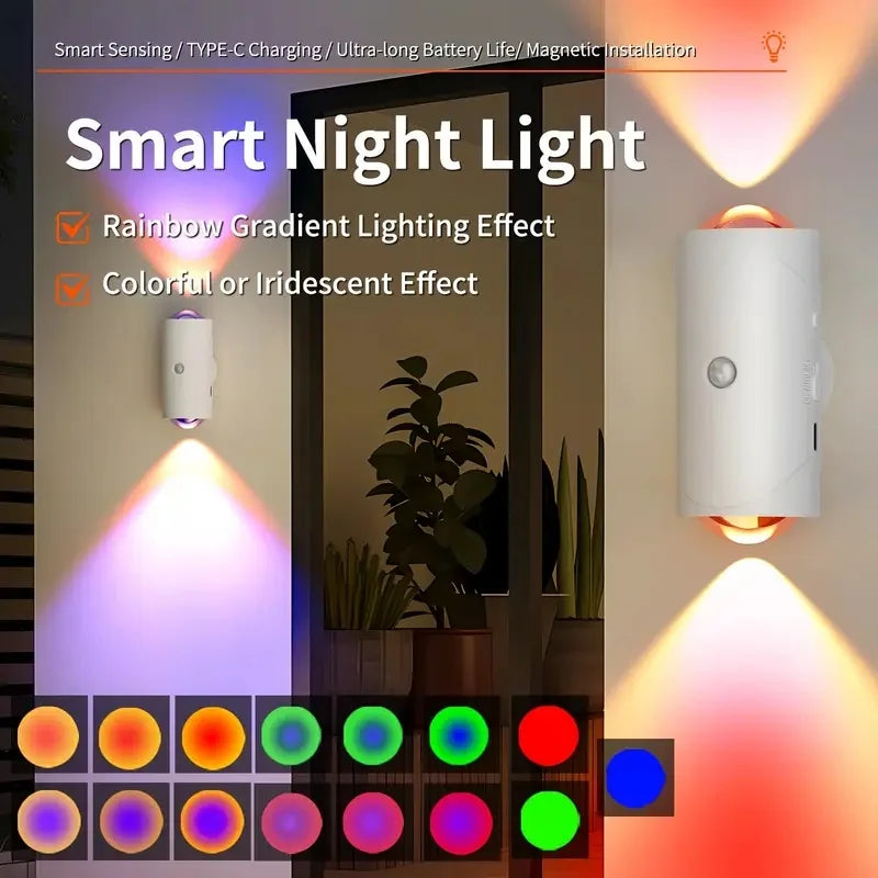 Metal Night Light Rechargeable Dimmable for soft bedroom ambience, in Warm white, RGB colors, or Rgb colors black