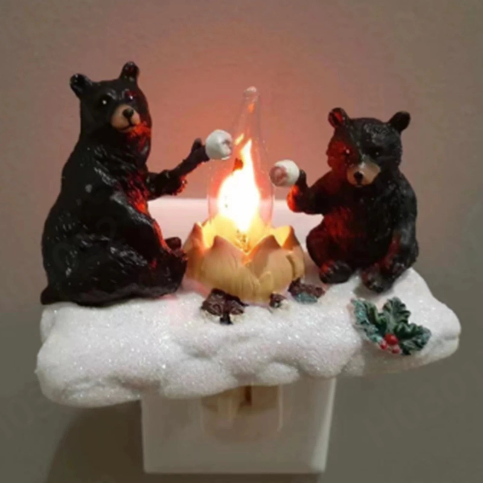 Cozy Bears Campfire Plug-In Nightlight