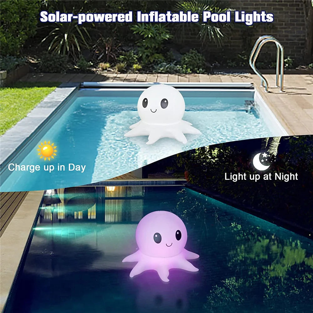 Waterproof RGB Floating Octopus Pool Light