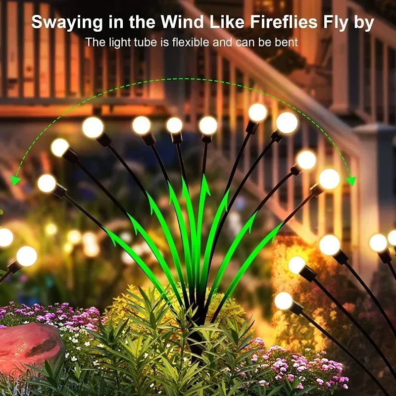 Solar Starburst Firefly Outdoor Garden Light shown as soft ambient home lighting