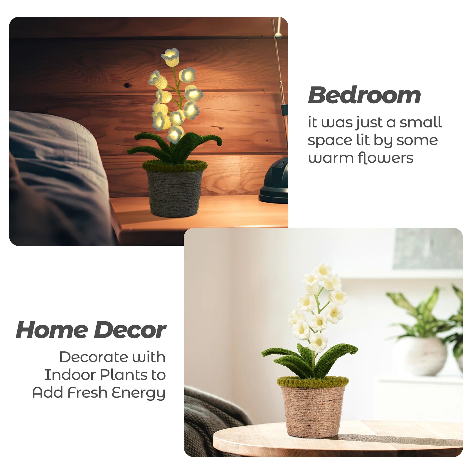 Flower Bedside Table Lamp USB decorative lighting detail