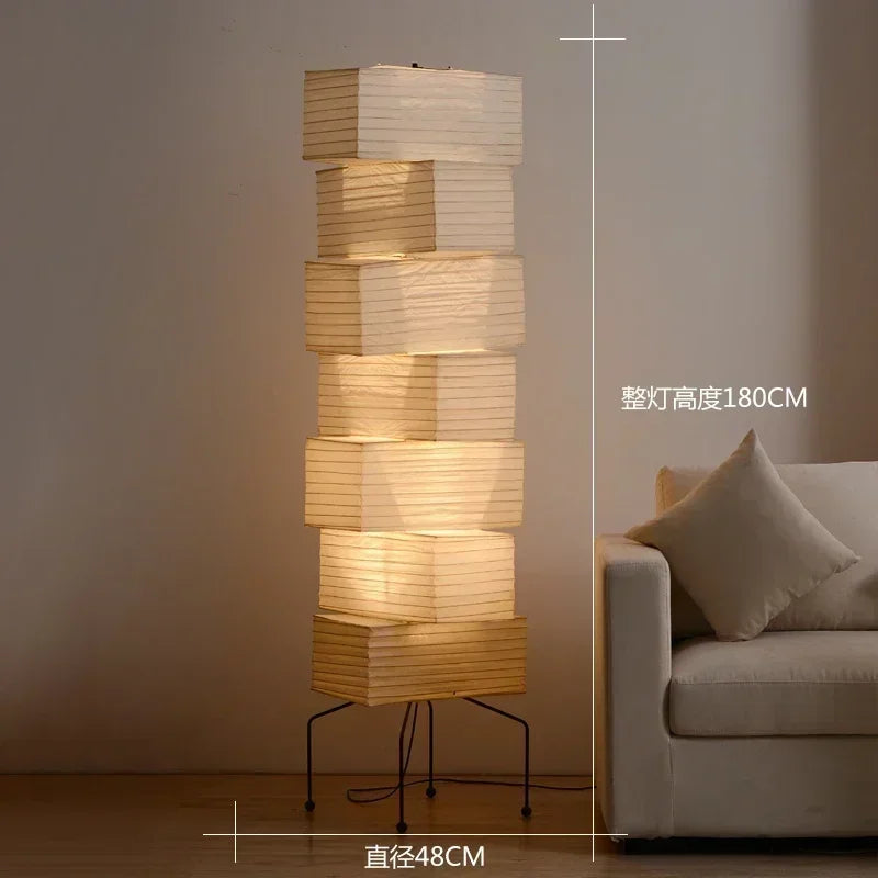 Akari Inspired Rice Floor Lamp lifestyle product view
