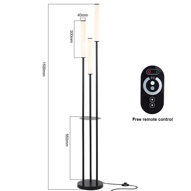 Shelf Floor Storage Floor Lamp Dimmable Remote Control lifestyle product view
