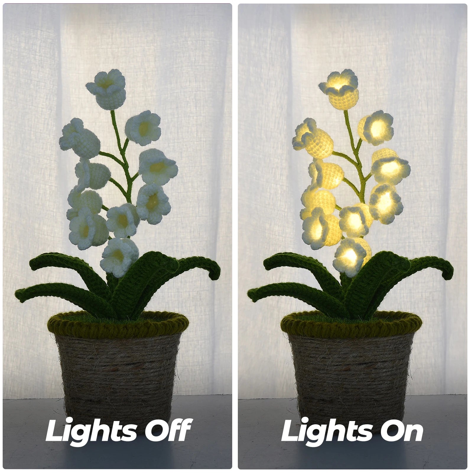 Flower Bedside Table Lamp USB for soft bedroom ambience, in WHITE