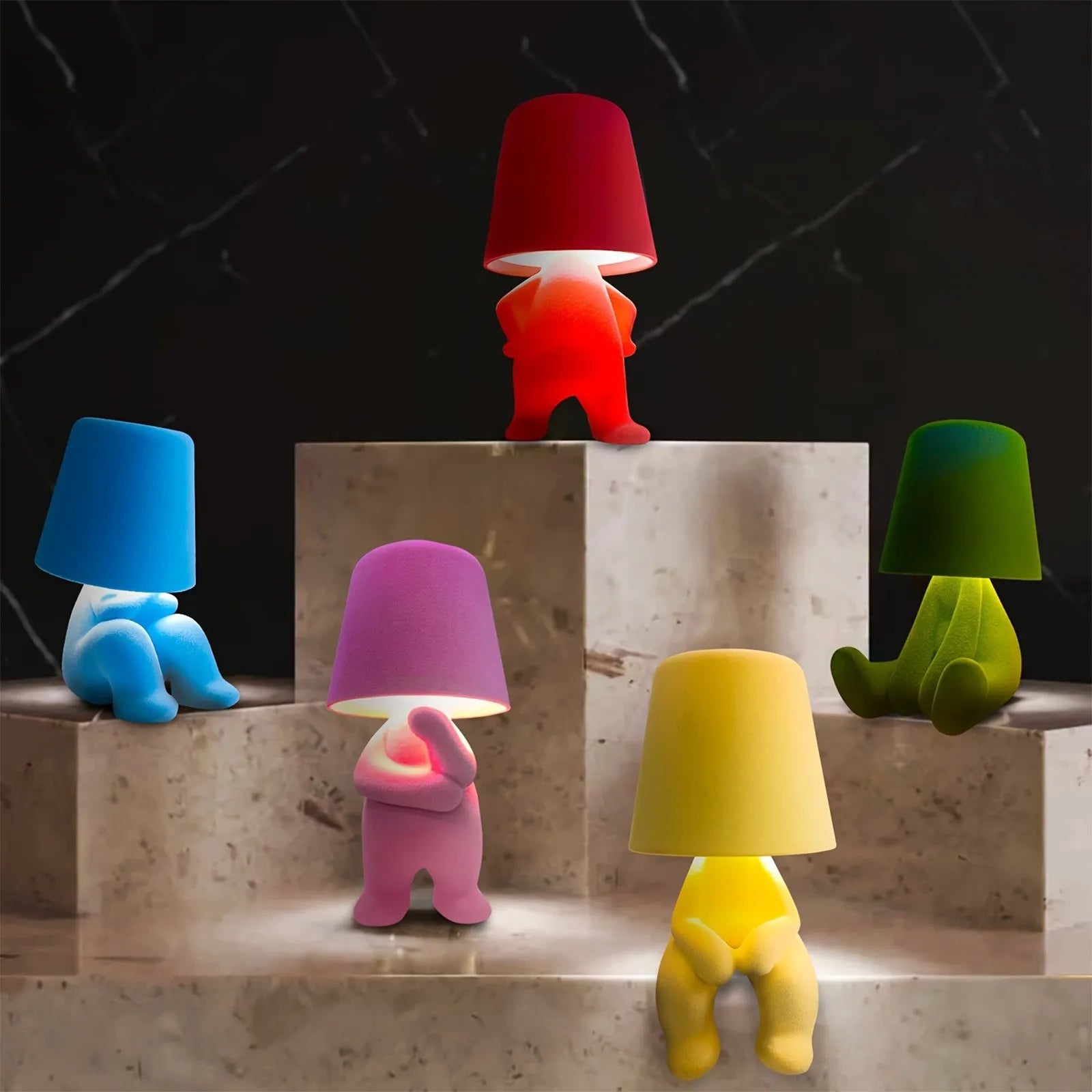 Flocked Figurine Touch Lamp