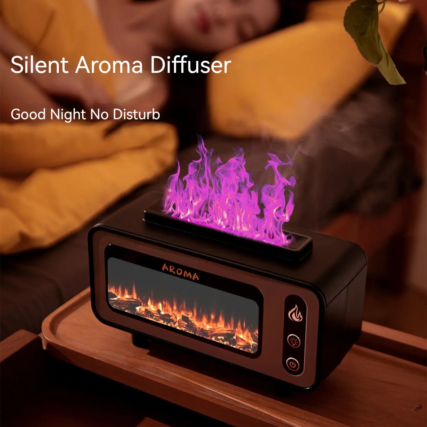Flame Effect Nightlight, Humidifier & Aromatherapy Diffuser
