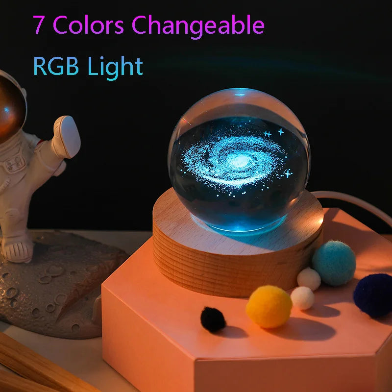 Crystal Projector Night Light USB Color-Changing lifestyle product view
