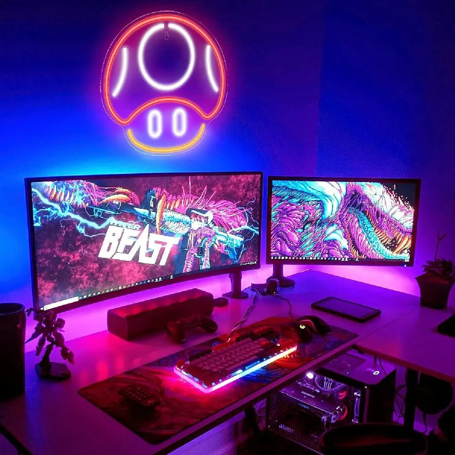 Ghost Face Neon Neon Wall Light USB close-up product view