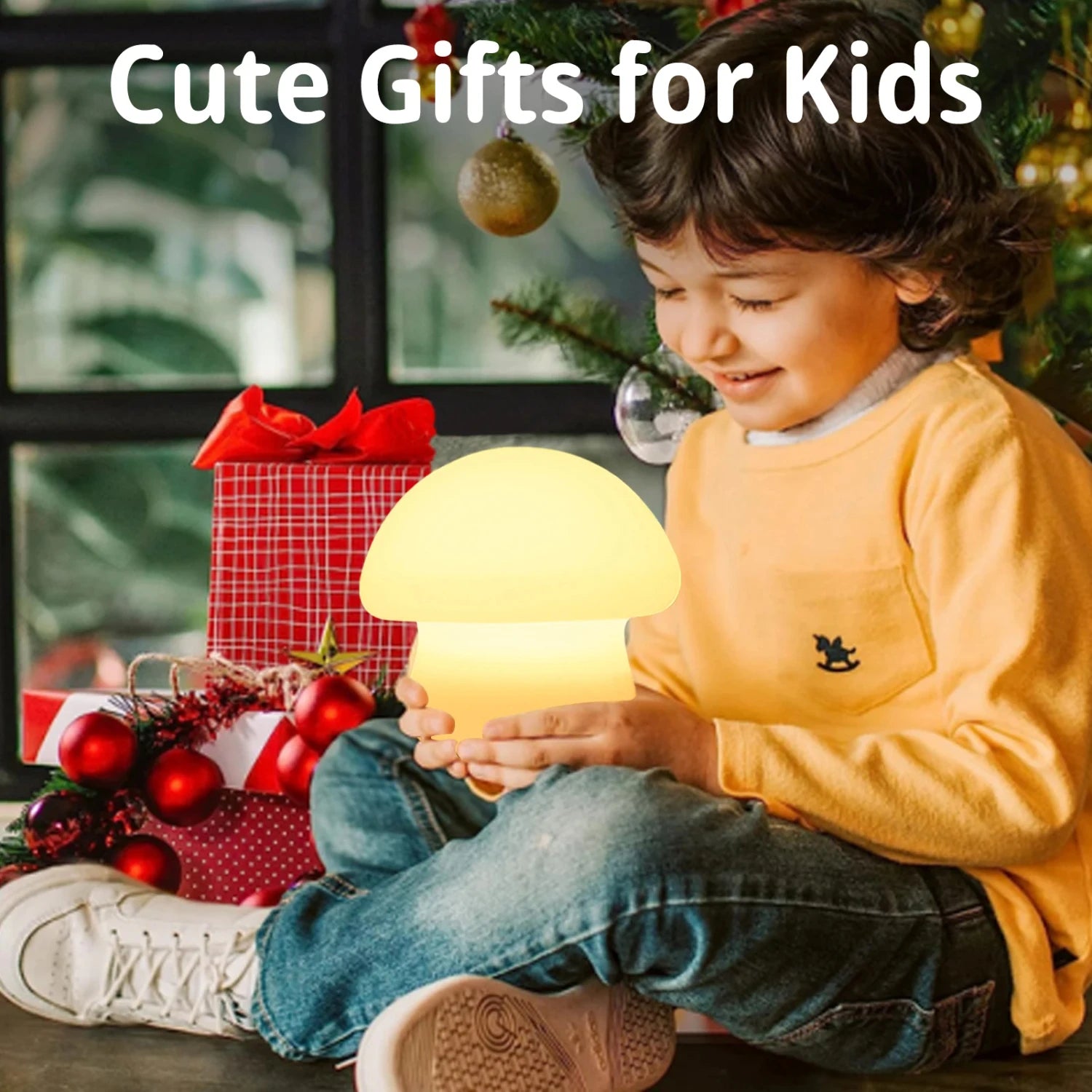Soft Glow Mushroom Night Light – USB Rechargeable & Tap-Controlled