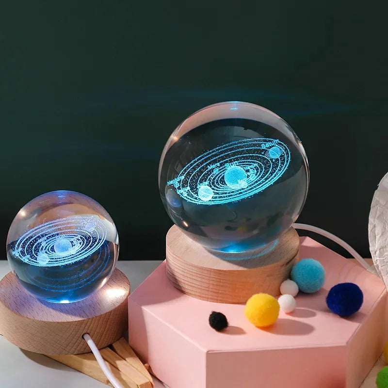 Crystal Projector Night Light USB Color-Changing close-up product view