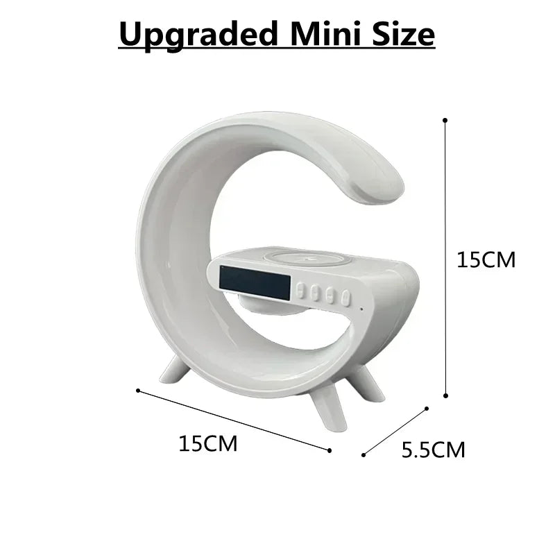 Wireless Charging Alarm Clock Speaker Lamp RGB decorative lighting detail