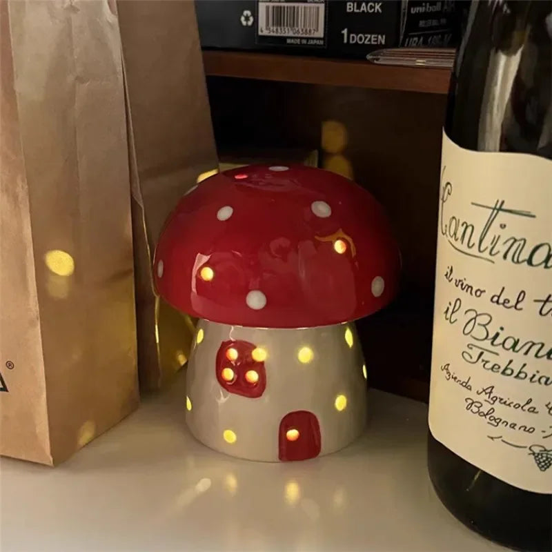 Enchanted Ceramic Mushroom Nightlight – A Whimsical Glow for Any Space