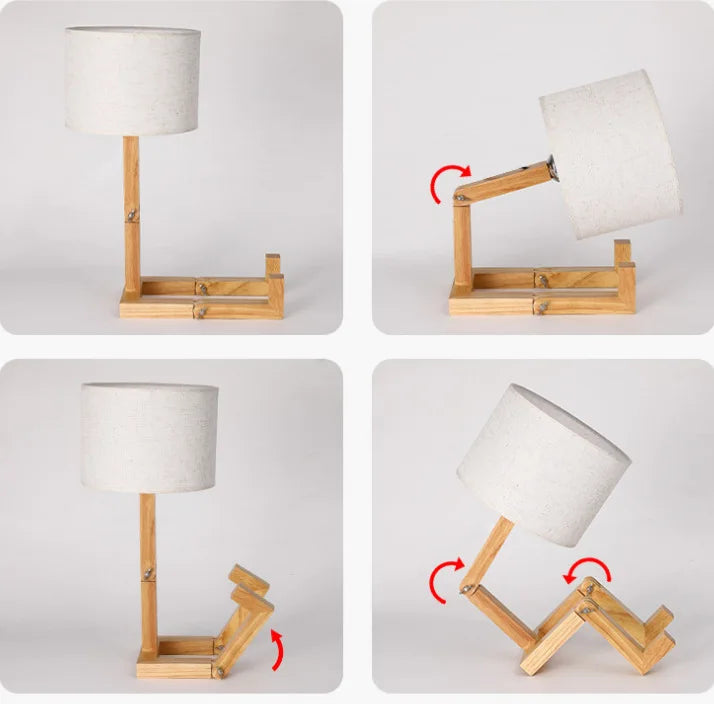 Wooden Robot Desk Desk Lamp USB alternate product view